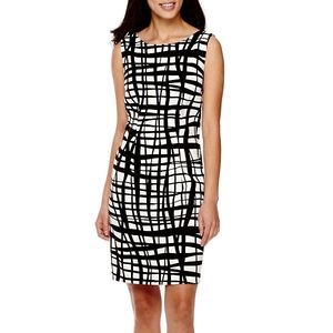 Sleeveless Windowpane Sheath Dress Alyx Career 16W